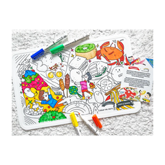 COLOUR ME MATS Timmy & Tammy At The Food Court (Colouring Mat Bundle)