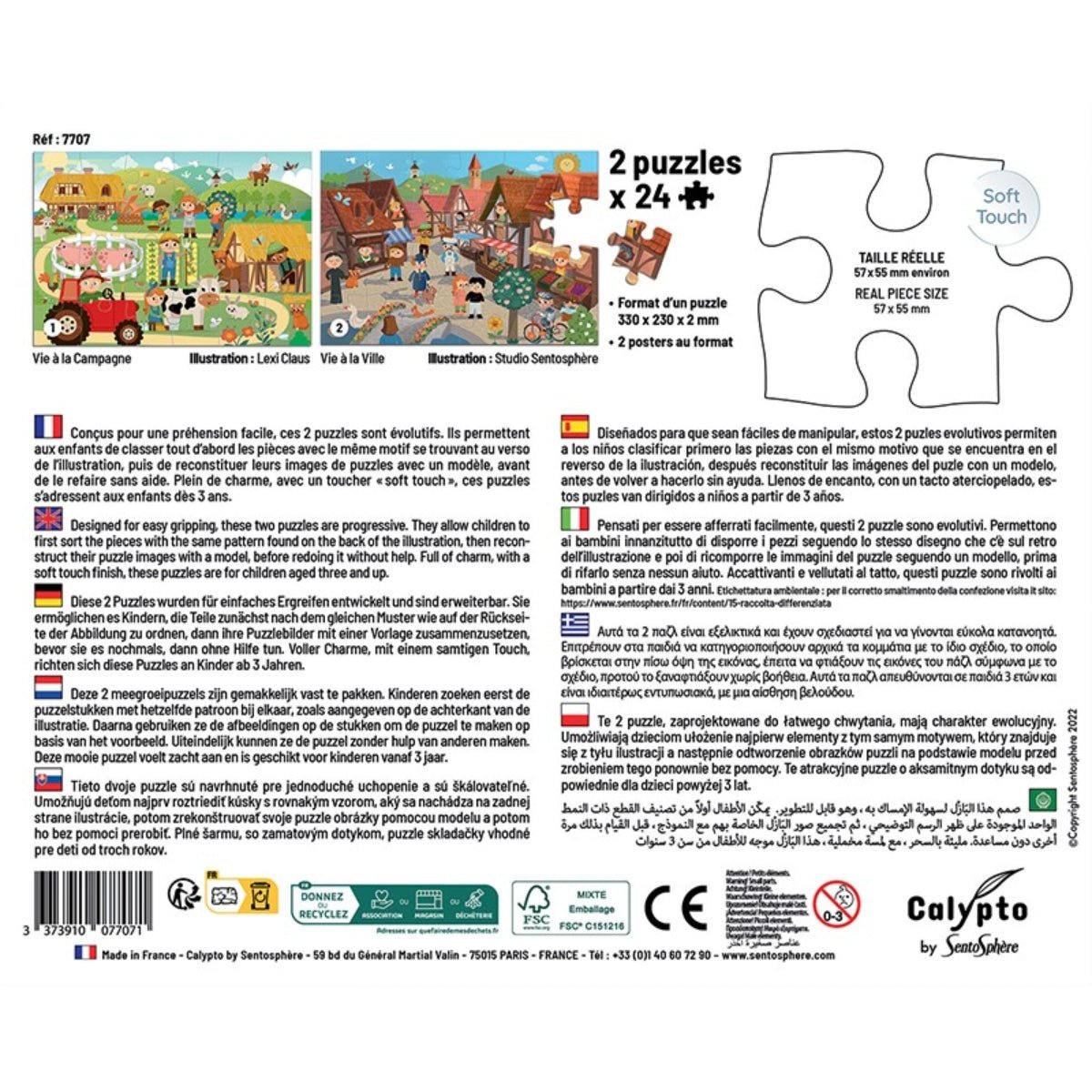 CALYPTO Puzzle 2*24 P - Ferme Et Ville - Richard Collingridge