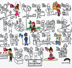 COLOUR ME MATS ABC Occupations (colouring Mat Bundle)