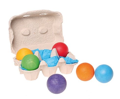GRIMM'S Rainbow Balls / 6 Wooden Balls, Rainbow
